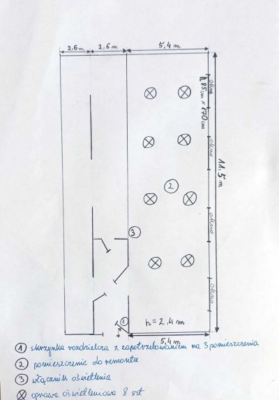 Remont sali do zajęć ruchowych Rzut pomieszczenia zał nr 5